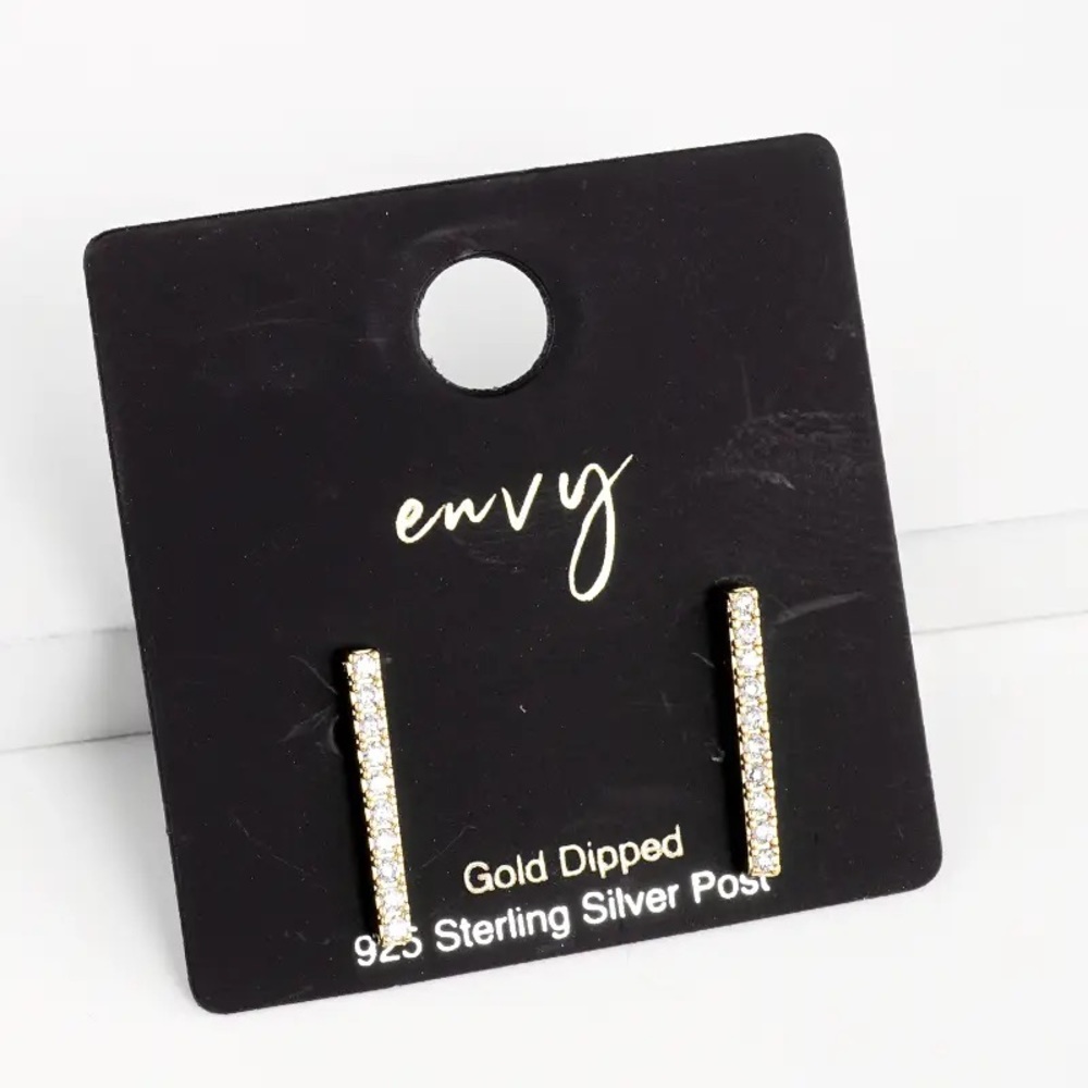 Gold Dipped Bar Earrings